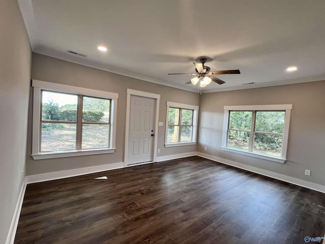 2061 Lindsay Ln S, Athens, AL 35613 - empty room featuring visible vents, baseboards, and dark wood finished floors