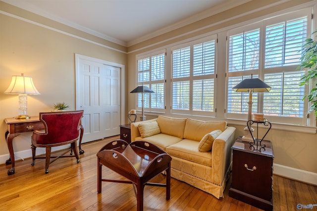 260 Bexar Ave W, Hamilton, AL 35570 - living area with ornamental molding, baseboards, and wood finished floors