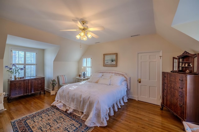 260 Bexar Ave W, Hamilton, AL 35570 - bedroom featuring visible vents, lofted ceiling, and wood finished floors