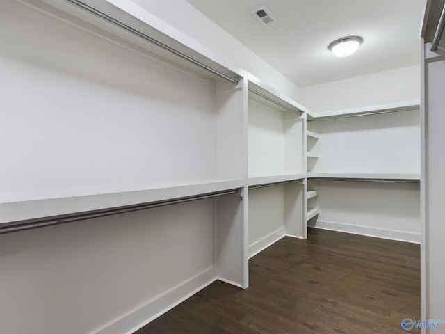 walk in closet featuring dark hardwood / wood-style flooring