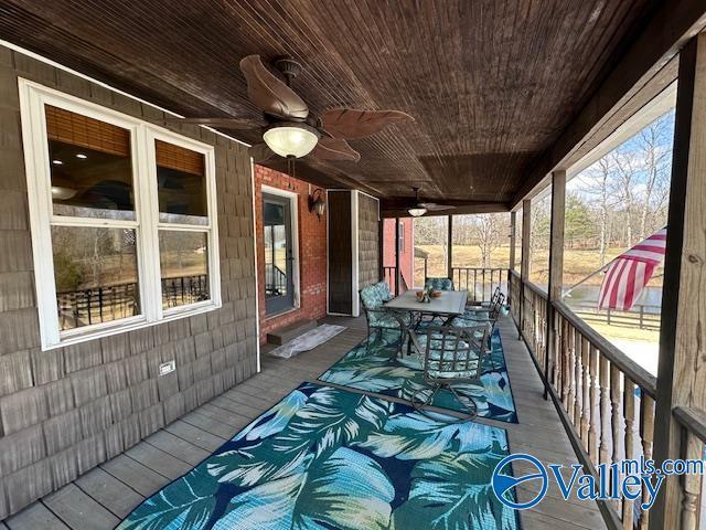 752 12th Way NE, Arab, AL 35016 - wooden deck featuring ceiling fan