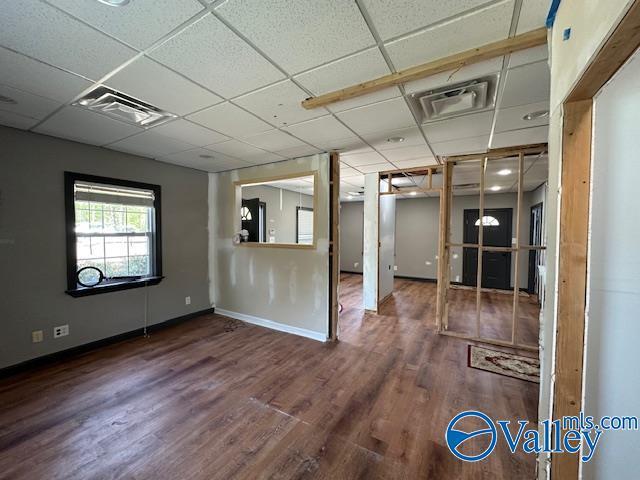 752 12th Way NE, Arab, AL 35016 - empty room featuring a paneled ceiling, visible vents, and wood finished floors