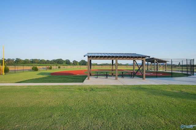 view of home's community featuring a gazebo and a lawn