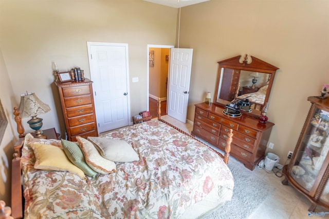 view of tiled bedroom