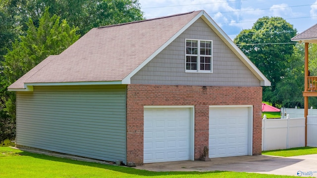 view of garage