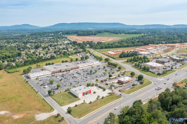 drone / aerial view with a mountain view
