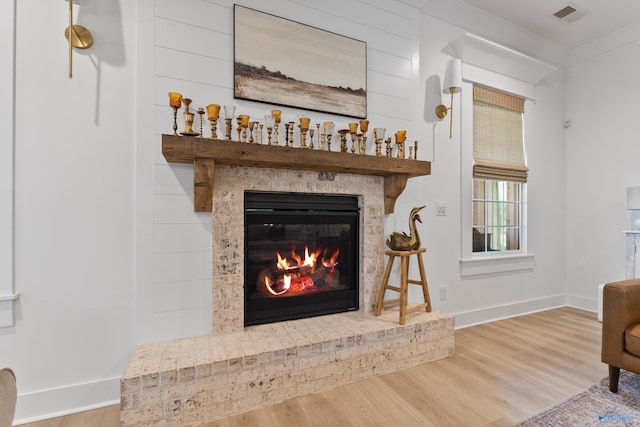 313 Merrydale Dr, Huntsville, AL 35811 - detailed view of a glass covered fireplace and wood finished floors
