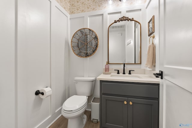 313 Merrydale Dr, Huntsville, AL 35811 - bathroom featuring vanity and wood finished floors