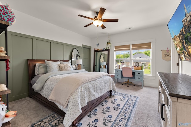313 Merrydale Dr, Huntsville, AL 35811 - bedroom featuring light carpet and a ceiling fan