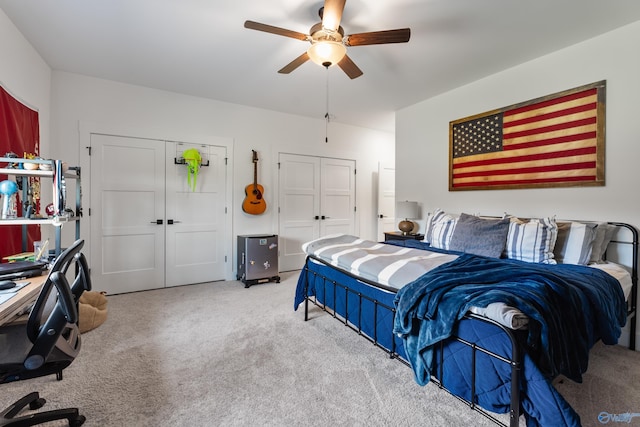 313 Merrydale Dr, Huntsville, AL 35811 - bedroom with carpet flooring and ceiling fan