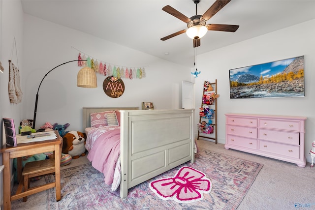 313 Merrydale Dr, Huntsville, AL 35811 - bedroom with light carpet and a ceiling fan