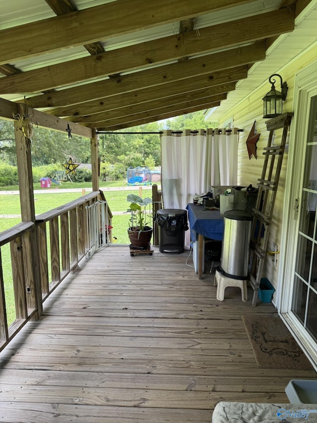 1128 Brashiers Chapel Rd, Arab, AL 35016 - wooden terrace featuring a yard