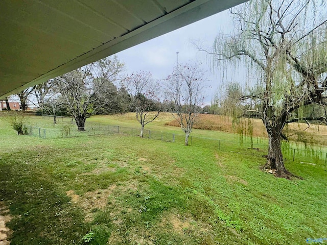 view of yard with a rural view