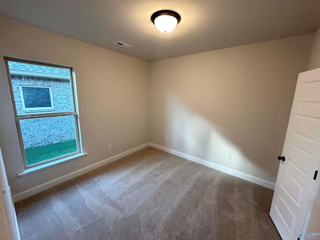 spare room featuring carpet and plenty of natural light