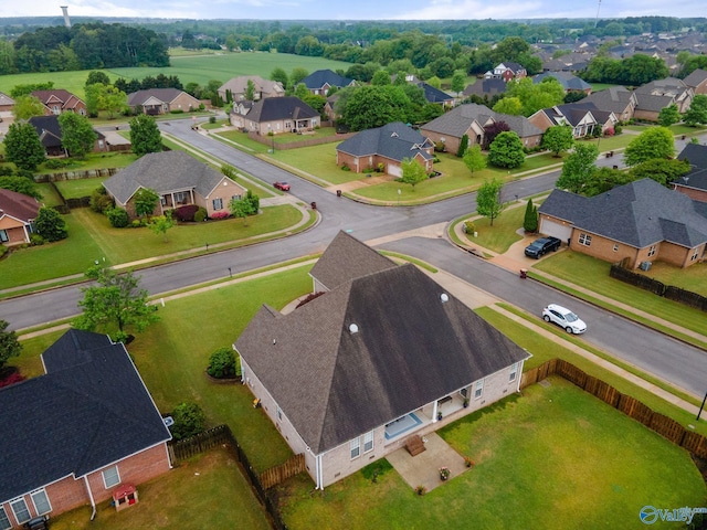 aerial view featuring a residential view