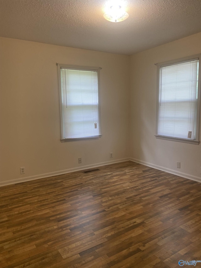 216 Carol Ave, Gadsden, AL 35904 - empty room featuring plenty of natural light, dark wood-style flooring, baseboards, and a textured ceiling