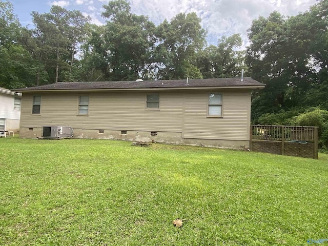 216 Carol Ave, Gadsden, AL 35904 - view of property exterior with a yard, central AC unit, crawl space, and a deck