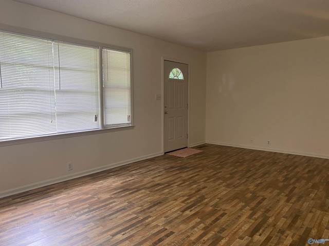 216 Carol Ave, Gadsden, AL 35904 - foyer entrance with dark wood-style flooring and baseboards