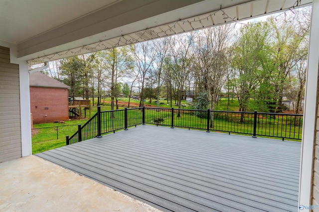 view of patio with a deck