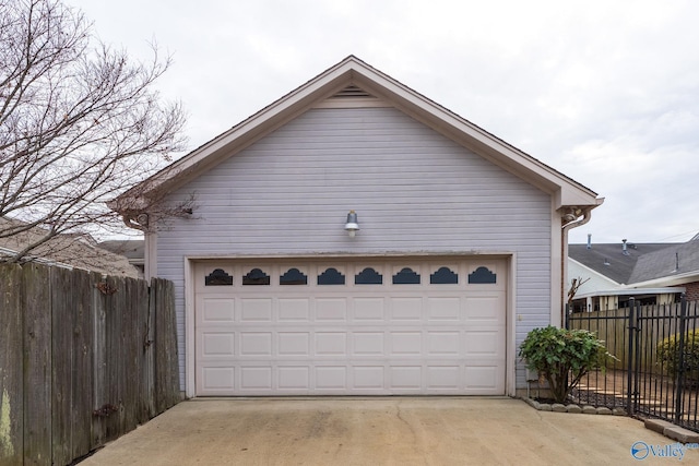 view of garage