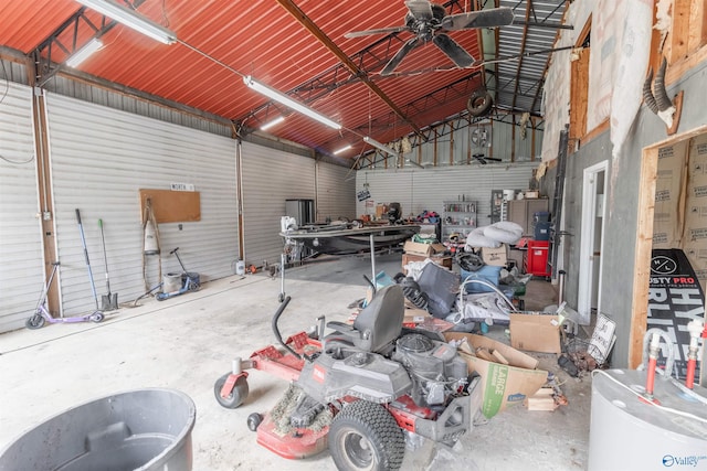 garage featuring metal wall