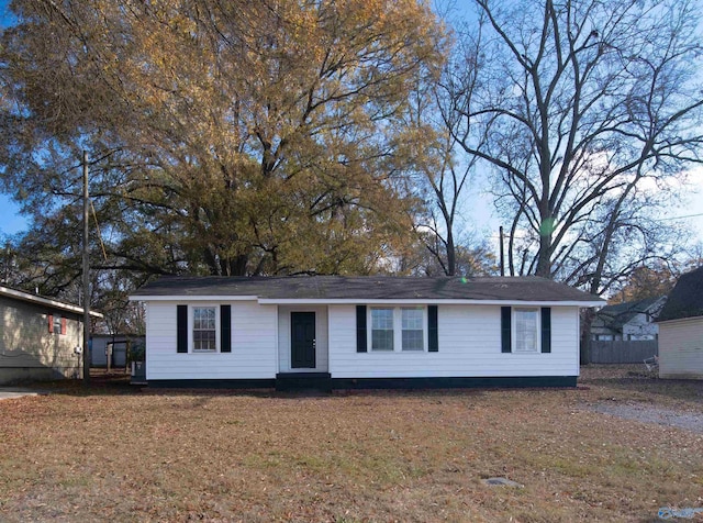 view of single story home