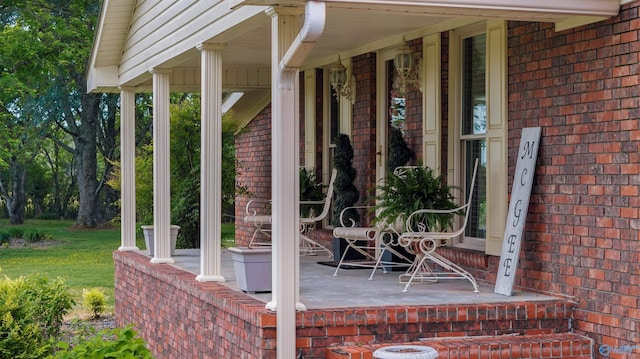 view of patio with covered porch
