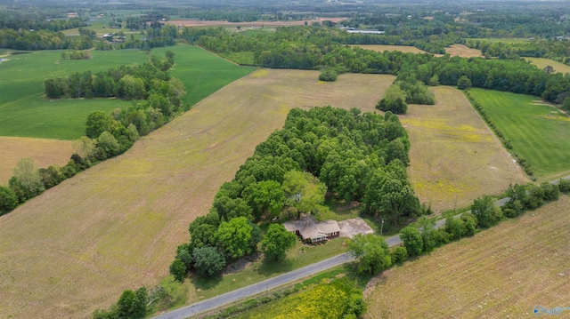 aerial view featuring a rural view