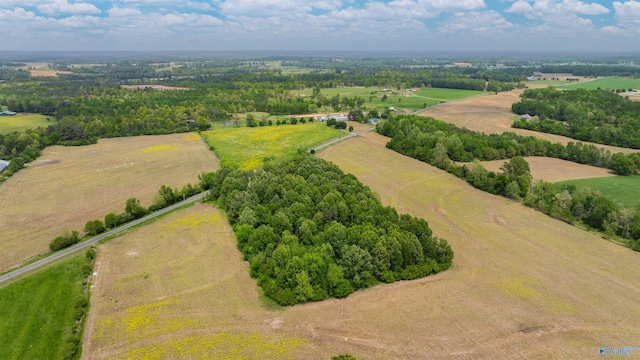 birds eye view of property with a rural view