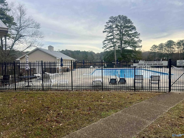 view of pool featuring a patio area