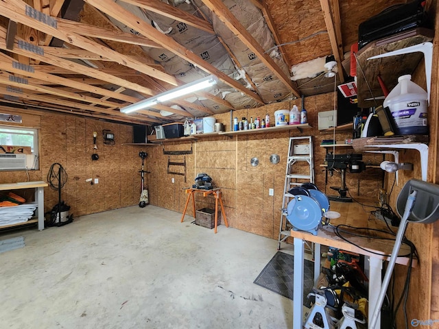 basement with cooling unit