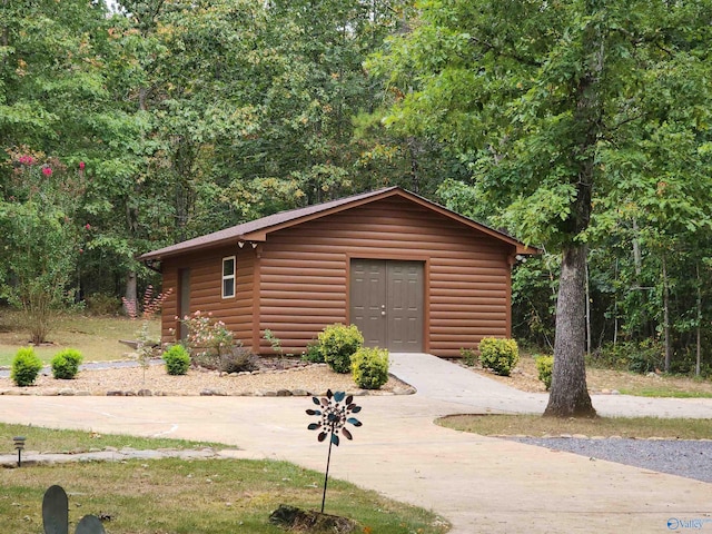 view of garage