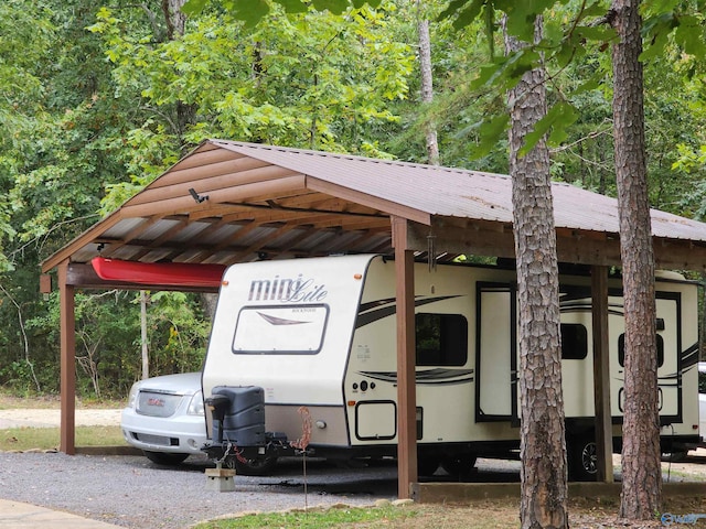 view of parking featuring a carport