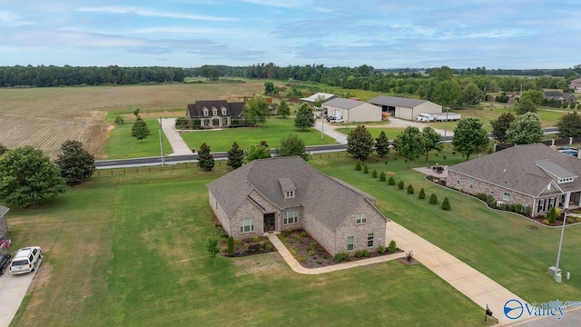 bird's eye view featuring a rural view