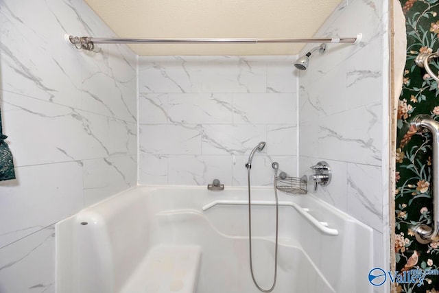 bathroom with a textured ceiling
