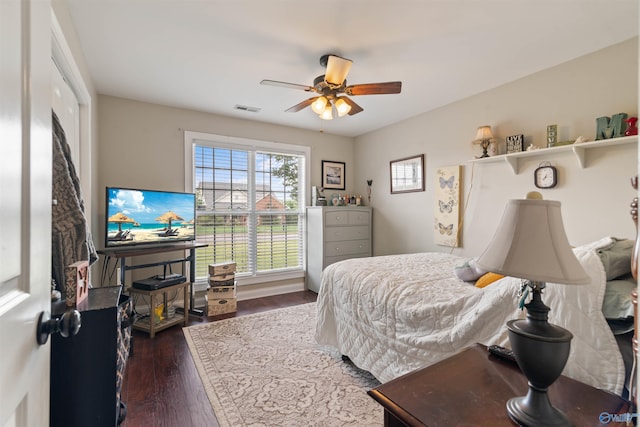114 Sandi Paige Ln, Huntsville, AL 35811 - bedroom featuring dark wood-style floors and ceiling fan