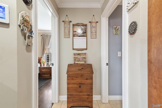 114 Sandi Paige Ln, Huntsville, AL 35811 - hall with ornamental molding and light tile patterned floors