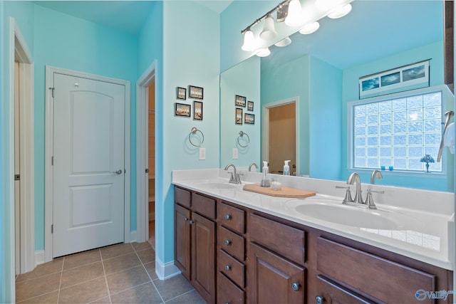 bathroom featuring vanity and tile patterned floors