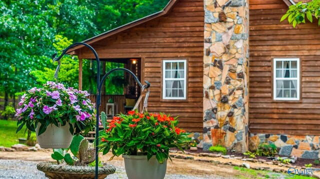 view of log-style house