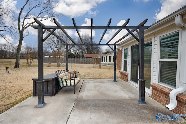 view of patio / terrace featuring a pergola