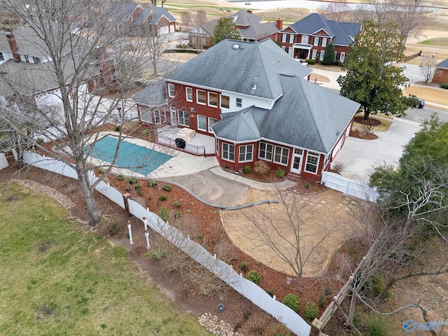 birds eye view of property featuring a residential view