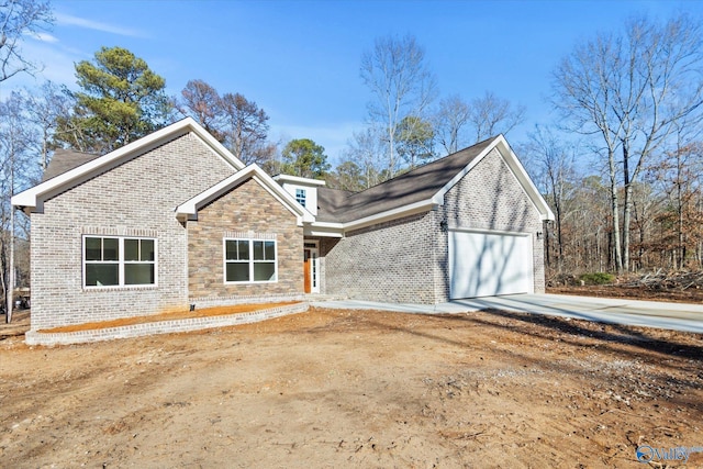 view of front of house with a garage