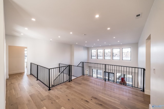 interior space with light hardwood / wood-style floors