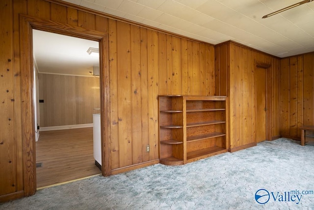 514 W St, Scottsboro, AL 35768 - interior space with carpet floors and wooden walls
