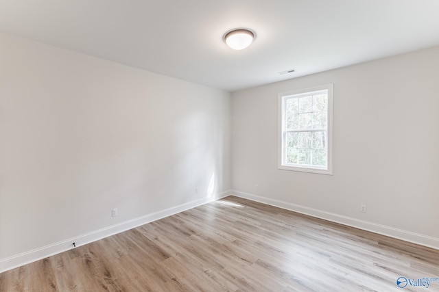 empty room featuring light wood-type flooring