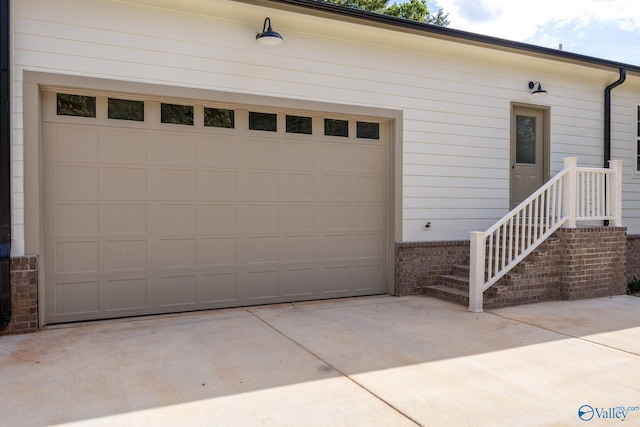 view of garage