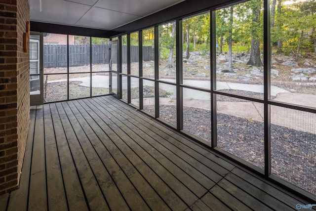 view of unfurnished sunroom