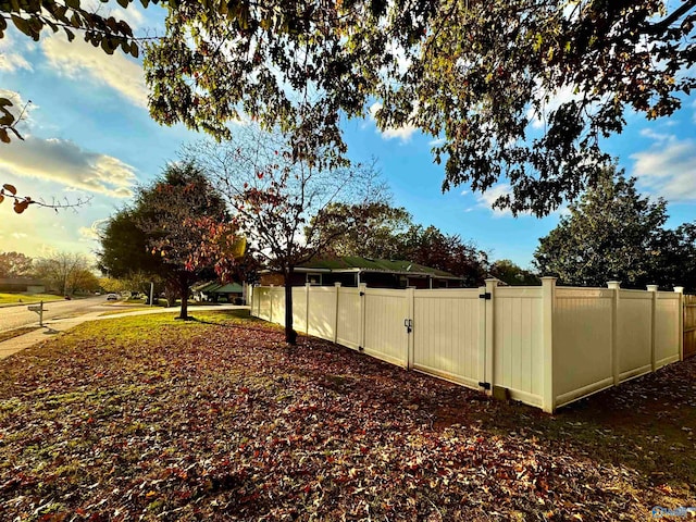 view of yard featuring a gate and fence