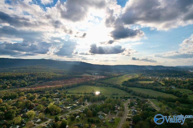 bird's eye view with a mountain view