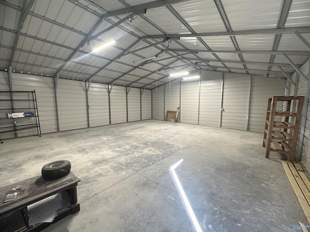 garage featuring metal wall